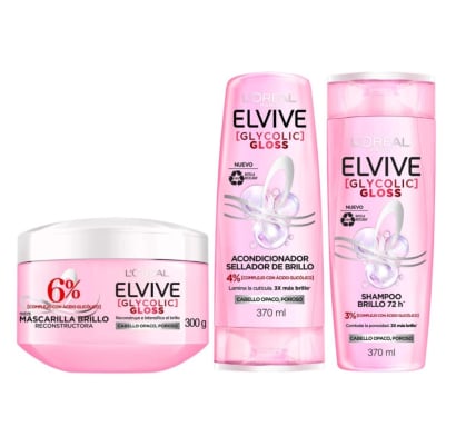 Combo Brillo Infinito L'Oréal Elvive Glycolic Gloss