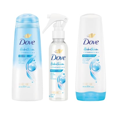 Combo Dove Hidratación Intensa Shampoo y Acondicionador 200 ml + Sérum Capilar con Vitamina A y E 110 ml