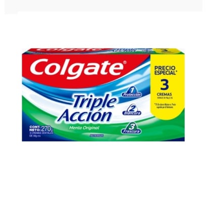Pasta De Dientes Colgate Triple Acción 90 G 3 Unidades