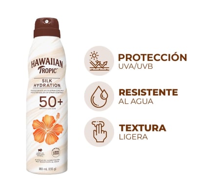 PROTECTOR SOLAR HAWAIIAN TROPIC SILK HYDRATION F50+ 180 ML.