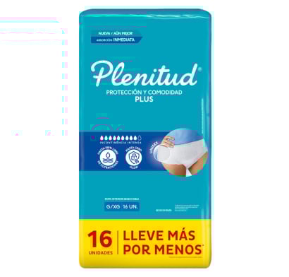 Pañales Para Adultos Plenitud Protect Plus Pants G/xg 16 Unidades