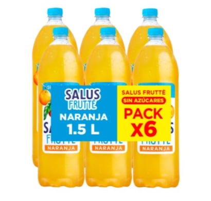 Funda Salus Frutte Naranja Sin Azúcar  1.5 L 6 Unidades