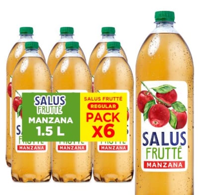 Funda Agua Salus Saborizada Frutte Manzana 1.5 L 6 Unidades