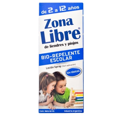 Piojicida Zona Libre Bio-repelente Loción Spray 60 Ml