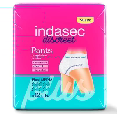 Pañales Para Adultos Indasec Plus Pants M 12 Unidades