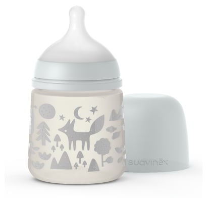Mamadera Fisiológica Suavinex Silicona Gris +0 Meses 150 Ml