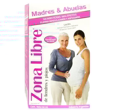 Piojicida Zona Libre Loción Madres Y Abuelas 60 Ml
