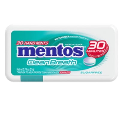 Mentos Clear Breath Wintergreen Sin Azúcar 12 Unidades