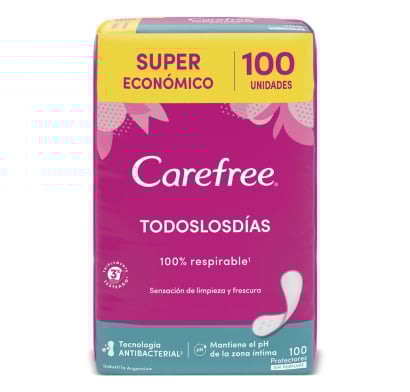 Protectores Diarios Carefree Todos Los Días 100 Unidades