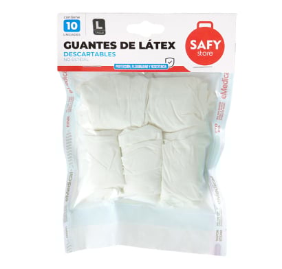 Guantes De Latex Safy Talle L 10 Unidades