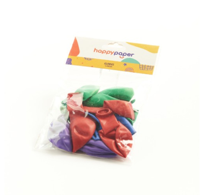 Globos Happy Paper Varios Colores 12 Unidades