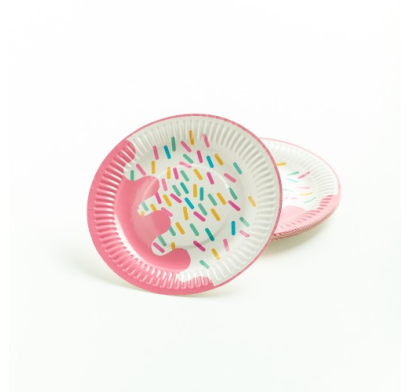 Platos Desechables Happy Paper Rosado 18 Unidades