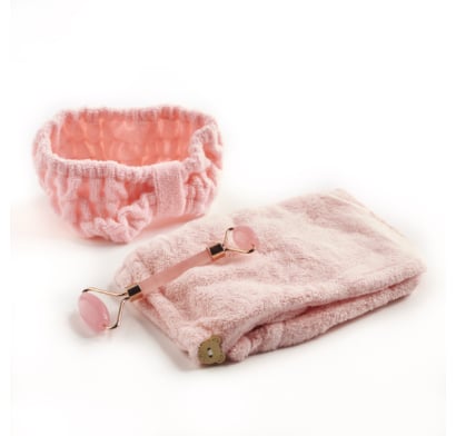 Set Calm Masajeador Facial + Vincha Y Toalla Para Spa