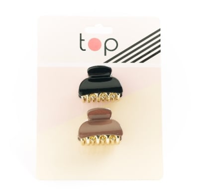 Pinzas Para El Pelo Top Negro Y Marrón 2 Unidades