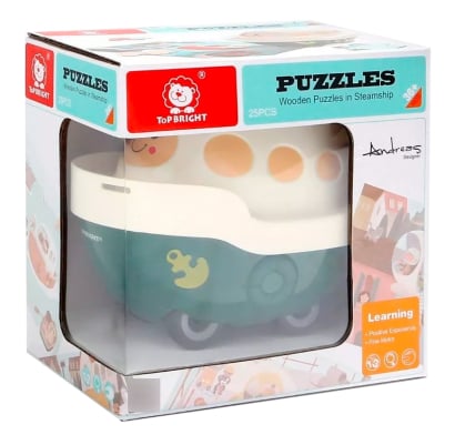 Puzzle De Madera Top Bright Barco A Vapor