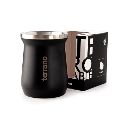 Mate Terrano Clásico Acero Inoxidable Negro Opaco 
