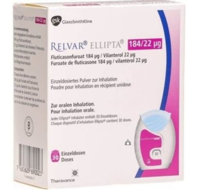 Relvar Ellipta 184 Mcg/22 Mcg 30 Dosis