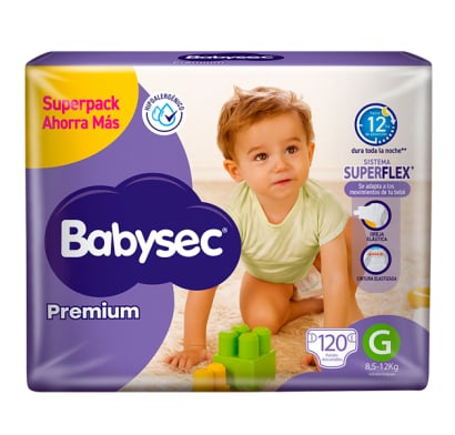 Pañales Babysec Premium G 120 Unidades