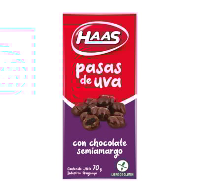 Pasas De Uva Con Chocolate Semiamargo Haas 70 G