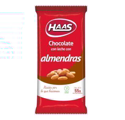 Tableta De Chocolate Haas Con Almendras 55 G