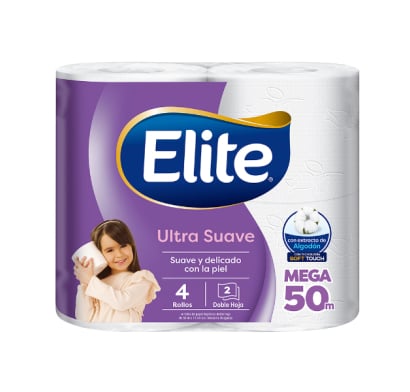 Papel Higiénico Elite Ultra Doble Hoja 50 M 4 Rollos