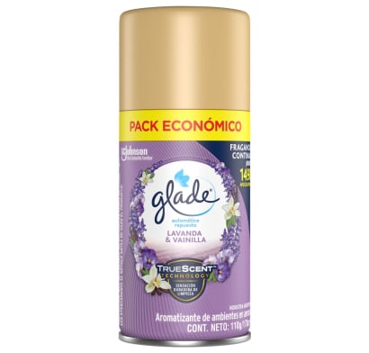 Repuesto Aromatizante De Ambientes Automático Glade Lavanda Y Vainilla 170 Ml