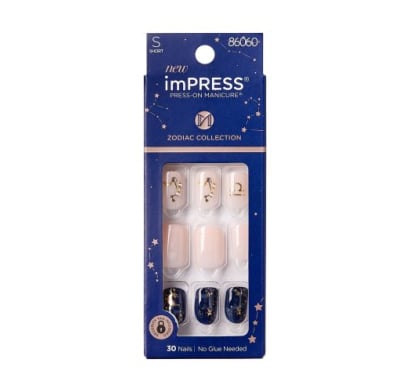 Uñas Postizas Impress Kiss Libra Colección Zodiac