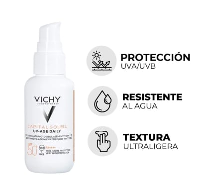 Protector Solar Vichy Capital Soleil UV Age Tono Teint Light FPS50+ 40 ml