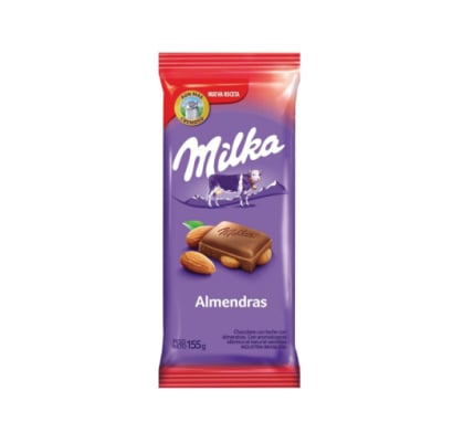 Tableta De Chocolate Milka Almendras 155 G