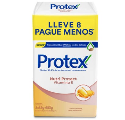 Jabón En Barra Protex Vitamina E 85 G 8 Unidades