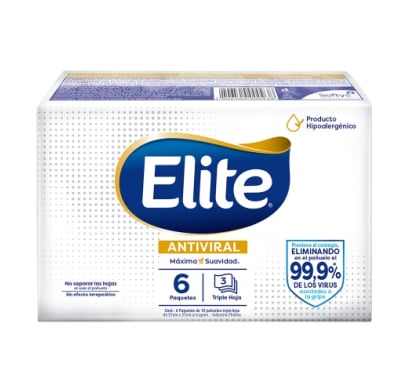 Pañuelos Descartables Elite Antivirales 6 Unidades