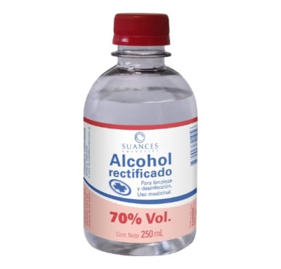 Alcohol Rectificado 70° Suances 250 Ml