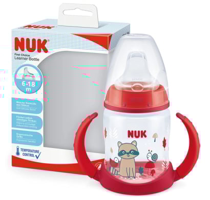Vaso De Aprendizaje Nuk First Choice Con Control De Temperatura +6 Meses Rojo 150 Ml
