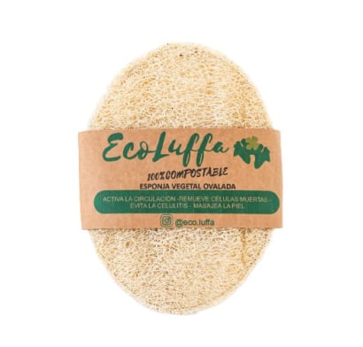 Esponja Vegetal De Baño Ecoluffa Ovalada Doble 1 Unidad