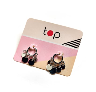 Aros Top Colgante Plateado