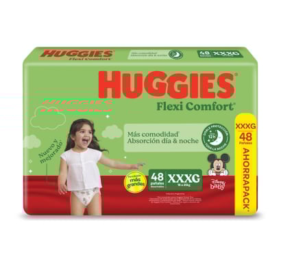 Pañales Huggies Flexi Comfort Xxxg 48 Unidades