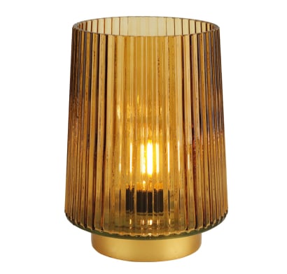 Lámpara Farma Hogar Farol De Vidrio Dorado 13x13x17.5cm