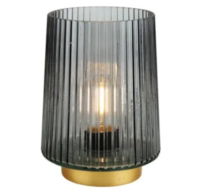 Lámpara Farol Farma Hogar Vidrio Negro 13x13x17.5cm   