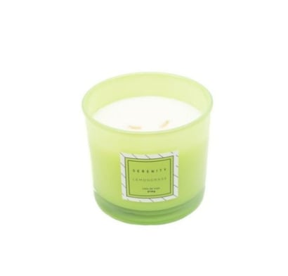 Vela Aromática Farma Hogar Recipiente De Vidrio Color Verde 220 Ml