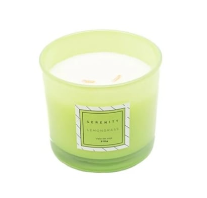 Vela Aromática Farma Hogar Recipiente De Vidrio Color Verde 220 Ml
