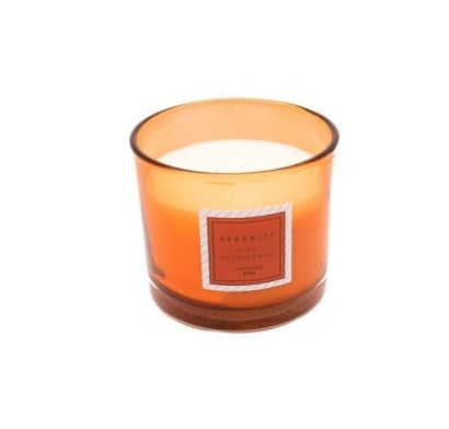 Vela Aromática Farma Hogar Recipiente De Vidrio Color Naranja 220 Ml