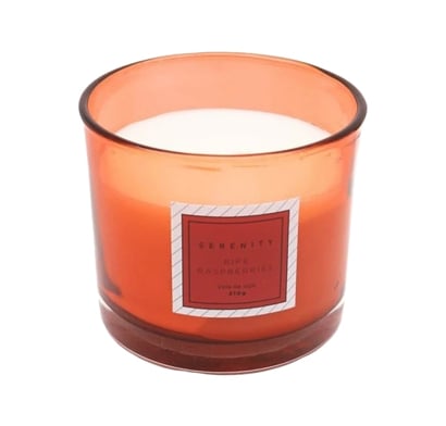 Vela Aromática Farma Hogar Recipiente De Vidrio Color Naranja 220 Ml