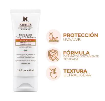 Protector Solar Facial Kiehl's Hidratante con Acabado Mate SPF50 60 ml