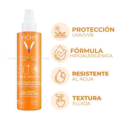Protector Solar Vichy Capital Soleil Spray FPS50+200 ml
