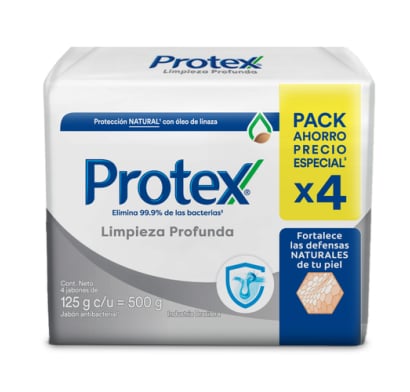 Jabón En Barra Protex Limpieza Profunda 125 G 4 Unidades