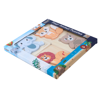 Set Akas 4 Puzzles En Madera De Varios Animales