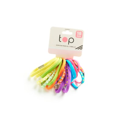 Gomitas Para El Pelo Top Colores Vivos 18 Unidades