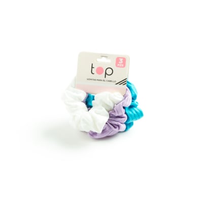Gomitas Scrunchies Para El Pelo Top 3 Unidades Varios Colores