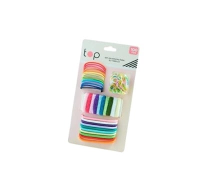 Set Gomitas Para El Pelo Top Varios Colores Y Tamaños 100 Unidades