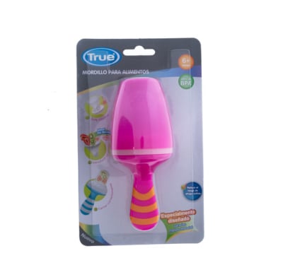Mordillo True Para Alimento Con Tapa Rosado +6 Meses